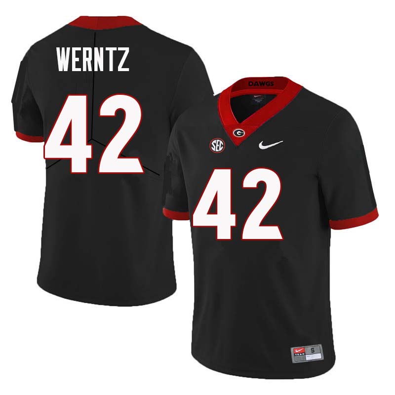 Georgia Bulldogs #42 Mitchell Werntz College Football Jerseys Sale-Black